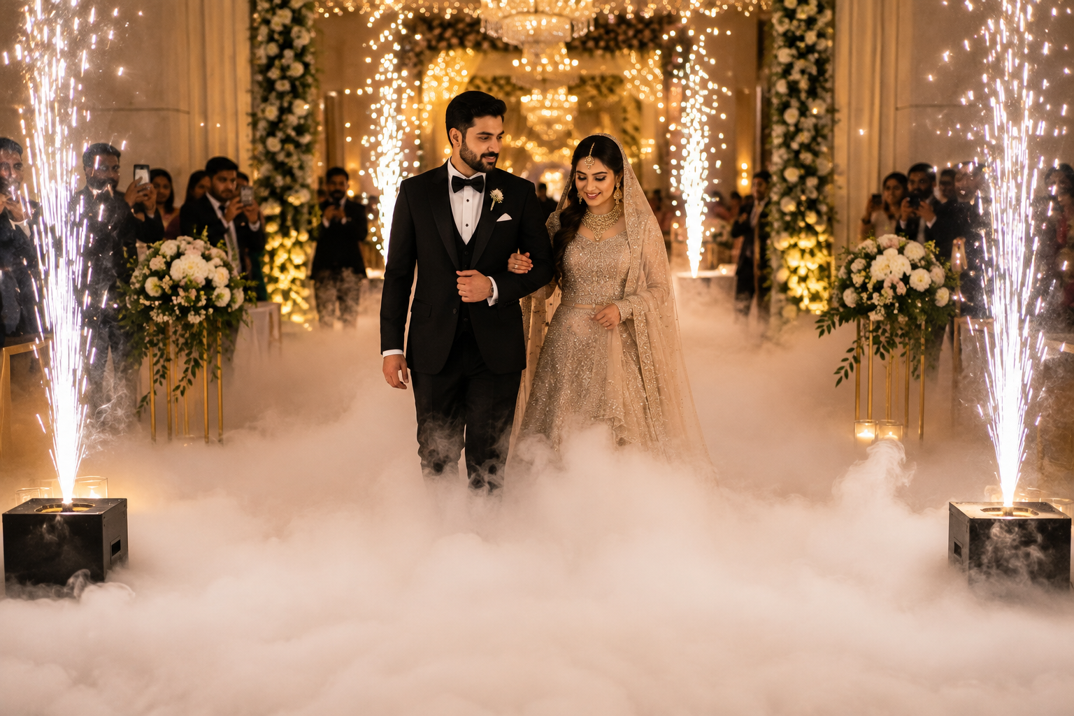 Dry ice smoke effect for valima and wedding & events